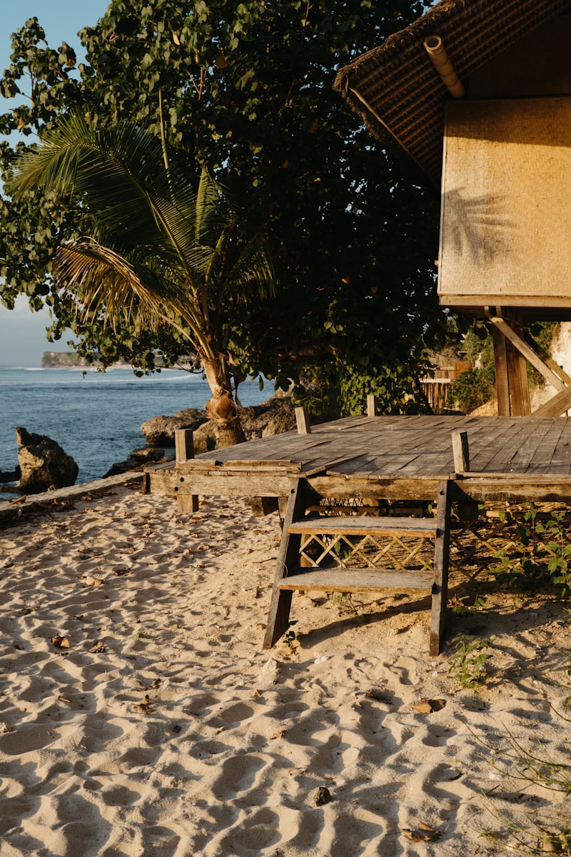 Sandy beach tropical setting
